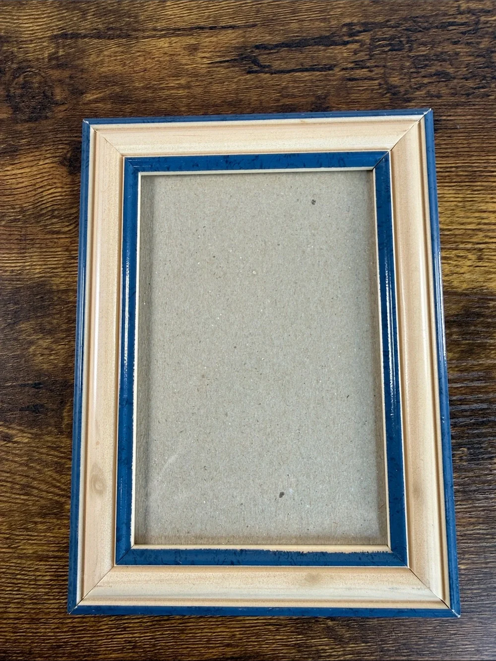 Blue and Natural Wood Picture Frame - Home Accents